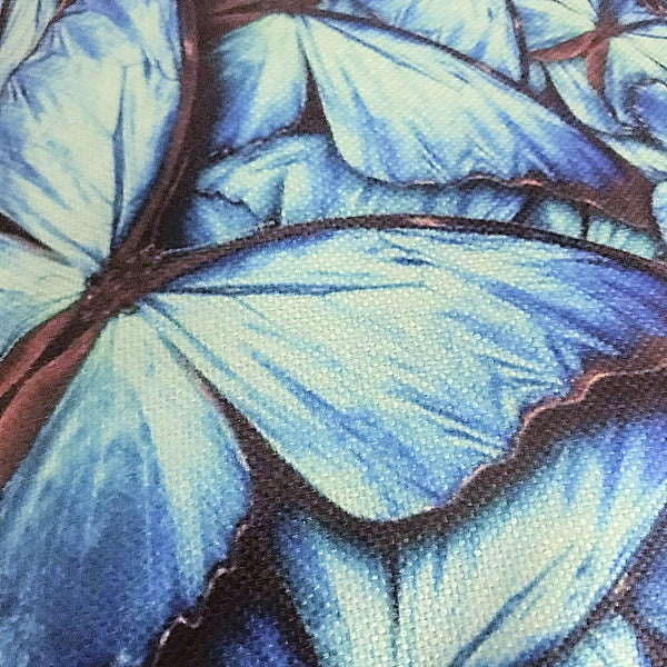 Kussenhoes blauwe vlinders. Mooie vlinders kussenhoes turquoise blauw zwart. Decoratieve kussensloop, mooie sierkussenhoes 45x45