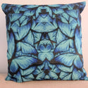 Kussenhoes blauwe vlinders. Mooie vlinders kussenhoes turquoise blauw zwart. Decoratieve kussensloop, mooie sierkussenhoes 45x45