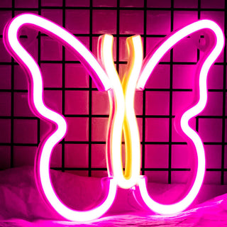 Neon nachtlamp Vlinder, Neon wandlamp wanddecoratie Vlinder. Decoratie Vlinder nachtlampje. Leuke cadeau meisje of dame.