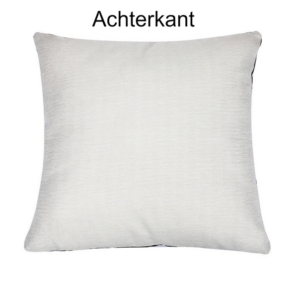 Kussenhoes blauw met witte bloesem. Decoratieve kussensloop blauw. Sierkussenhoes bloemen 45x45 Stijl 2
