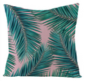 Kussenhoes roze met groen. Kussenhoes/Kussensloop Tropische boom/ Palmboom bladeren 45x45