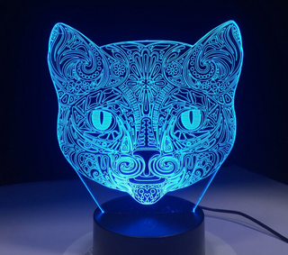 Lamp KAT. Mandala lamp kat. Mooie sfeerlamp. 7-kleurig.