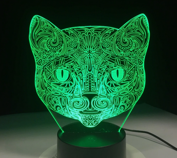 Lamp KAT. Mandala lamp kat. Mooie sfeerlamp. 7-kleurig.