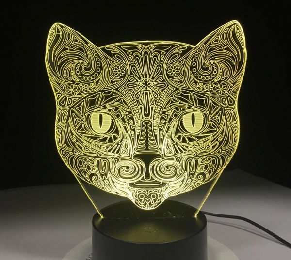 Lamp KAT. Mandala lamp kat. Mooie sfeerlamp. 7-kleurig.