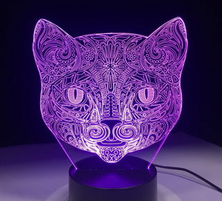 Lamp KAT. Mandala lamp kat. Mooie sfeerlamp. 7-kleurig.