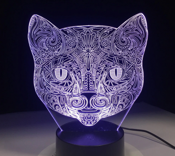 Lamp KAT. Mandala lamp kat. Mooie sfeerlamp. 7-kleurig.
