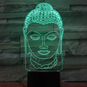 Lamp Boeddha. Buddha hoofd lamp. Boeddhistische beeld lamp.