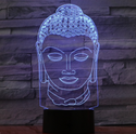 Lamp Boeddha. Buddha hoofd lamp. Boeddhistische beeld lamp.