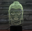 Lamp Boeddha. Buddha hoofd lamp. Boeddhistische beeld lamp.