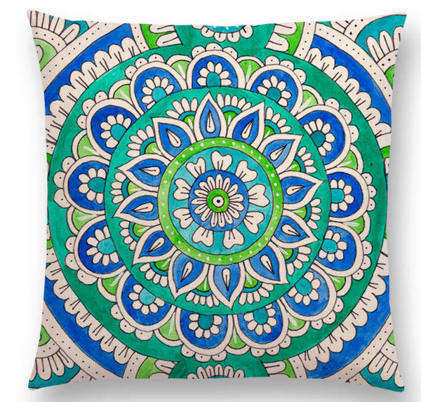 Mandala kussenhoes, Hippie kussenhoes, Paisley kussenhoes 45x45