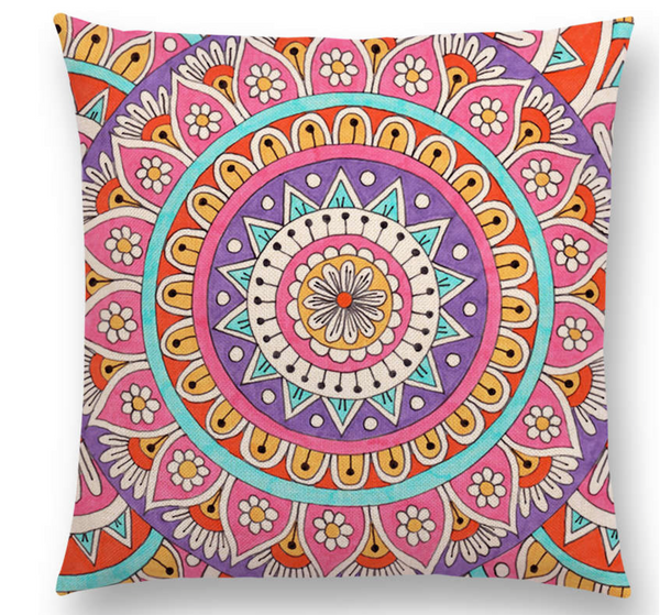 Mandala kussenhoes, Hippie kussenhoes, Paisley kussenhoes 45x45