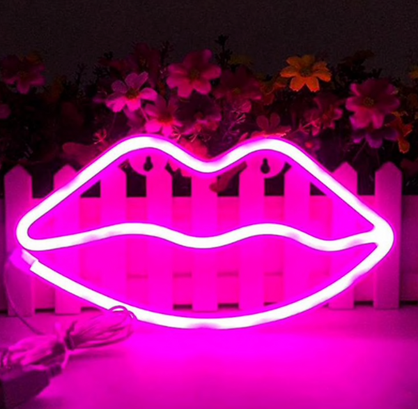 Lamp lippen, lamp mond. Nachtlamp in vorm van lippen/mond. Neon lamp lippen. Leuke sfeerlamp. Neon ophanglamp / wandlamp. Roze.