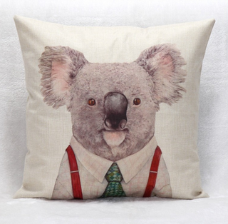 Kussenoes Koala in overhemd. Kussenhoes grappig dier. 45x45