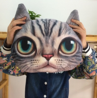 Kussen Kat. Grappige kussen in een vorm van kop van een kat. Cadeau voor kind of volwassen. Leuke kussen Kat.Stijl 1