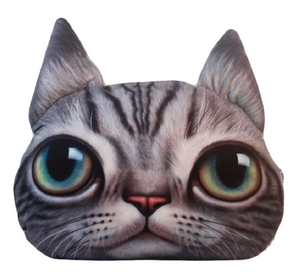 Kussen Kat. Grappige kussen in een vorm van kop van een kat. Cadeau voor kind of volwassen. Leuke kussen Kat.Stijl 1