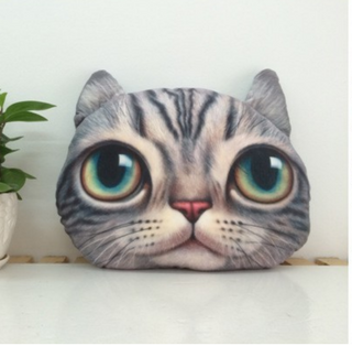 Kussen Kat. Grappige kussen in een vorm van kop van een kat. Cadeau voor kind of volwassen. Leuke kussen Kat.Stijl 1