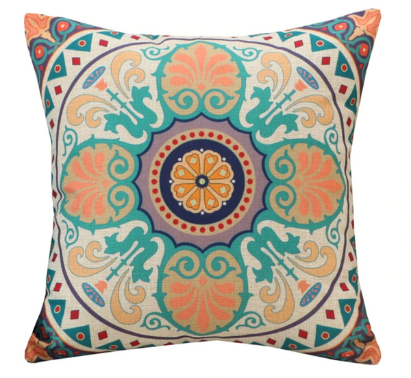 Mandala kussenhoes. Kussenhoes geometrische figuren. Retro stijl kussenhoes, hippy kussenhoes 45x45.