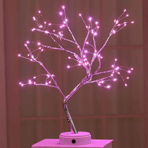Roze nachtlamp Boom. Lamp boom/ Lampenboom / Mooie sfeerlamp / tafelnachtlamp. Mooie nachtlamp cadeau.  Boom lamp ROZE