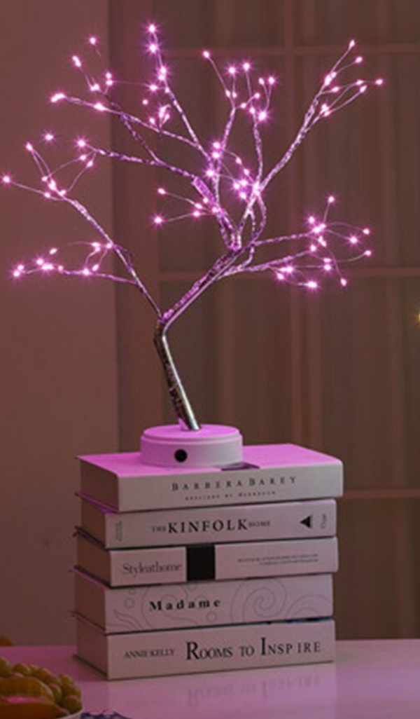 Roze nachtlamp Boom. Lamp boom/ Lampenboom / Mooie sfeerlamp / tafelnachtlamp. Mooie nachtlamp cadeau.  Boom lamp ROZE