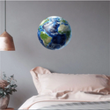 Glow in the dark GROTE Muursticker Aarde. Lichtgevende sticker planeet Aarde, diameter 30 cm
