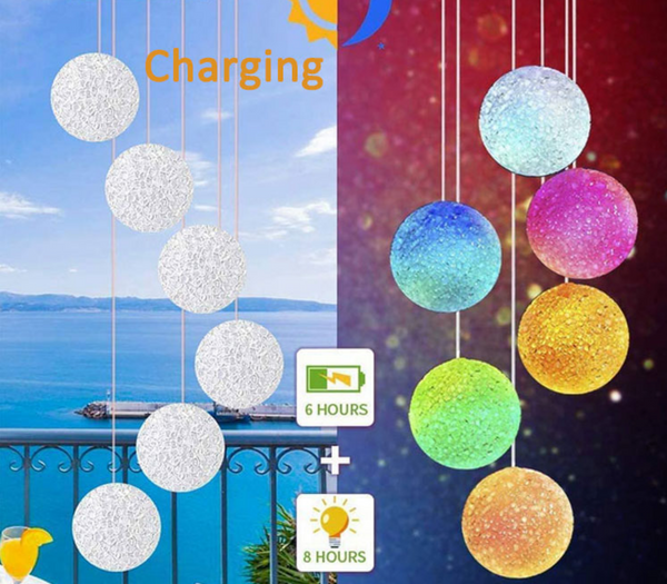 Zonne-energie lamp. Zonne-energie hanglamp balletjes. Lamp /nachtlamp met zonnebatterij/ solar lamp