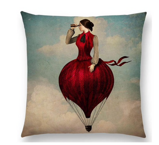 Kussenhoes Fantasy Woman Luchtballon decoratieve kussensloop /sierkussenhoes
