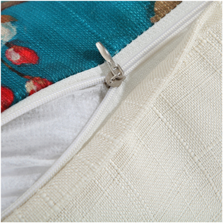 Kussenhoes blauw met witte bloesem. Decoratieve kussensloop blauw. Sierkussenhoes bloemen 45x45 Stijl 2