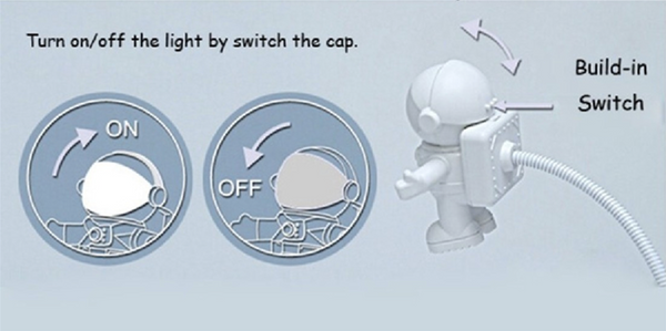 Leeslampje kind of volwassen. Stopcontact lamp. Stopcontact nachtlampje/ leeslampje. Leuke nachtlamp Kosmonaut/Astronaut.