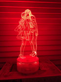 Nachtlampje liefde beeld. Nachtlamp twee geliefden. Huwelijk lampje. 3D illusie tafelnachtlamp 7-kleurig. Stijl 2