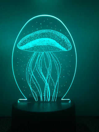 Nachtlamp Kwal. Tafelnachtlamp Kwal. Mooie sfeerlamp. 3D Illusie nachtlamp 7-kleurig
