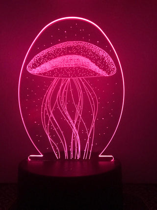 Nachtlamp Kwal. Tafelnachtlamp Kwal. Mooie sfeerlamp. 3D Illusie nachtlamp 7-kleurig