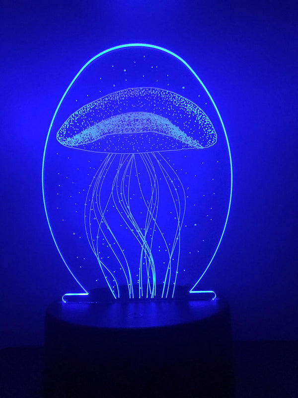 Nachtlamp Kwal. Tafelnachtlamp Kwal. Mooie sfeerlamp. 3D Illusie nachtlamp 7-kleurig