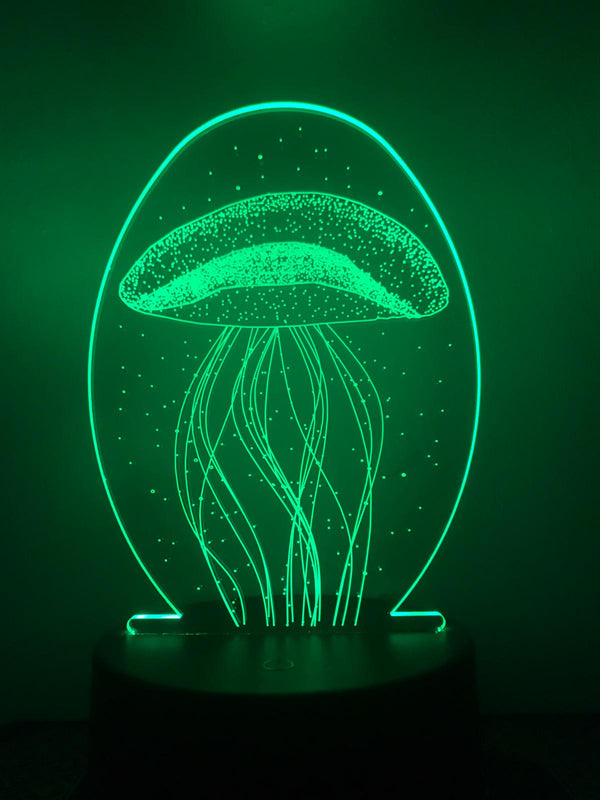 Nachtlamp Kwal. Tafelnachtlamp Kwal. Mooie sfeerlamp. 3D Illusie nachtlamp 7-kleurig