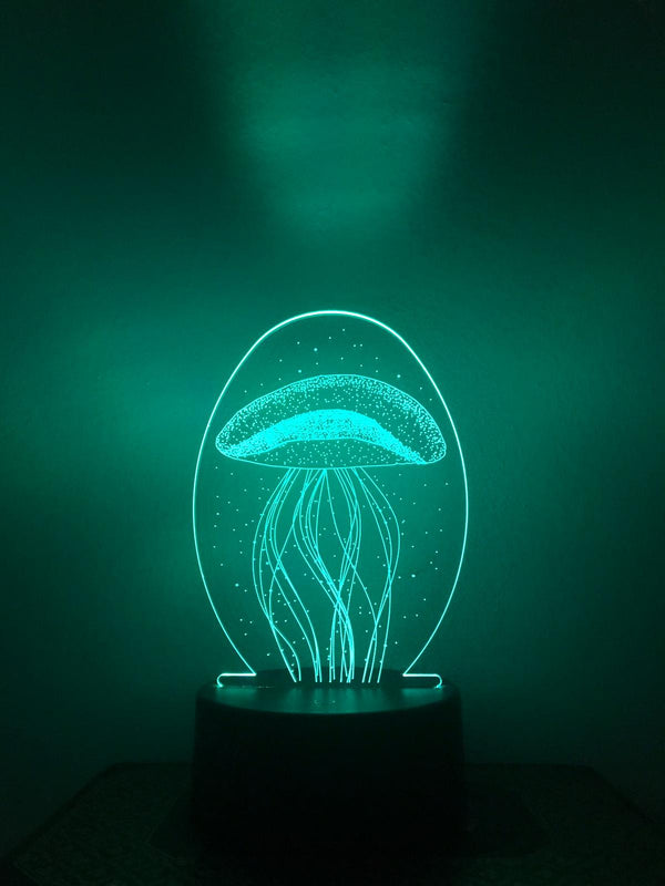 Nachtlamp Kwal. Tafelnachtlamp Kwal. Mooie sfeerlamp. 3D Illusie nachtlamp 7-kleurig