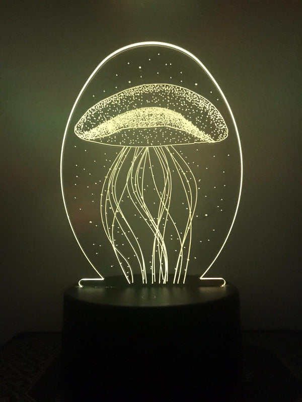 Nachtlamp Kwal. Tafelnachtlamp Kwal. Mooie sfeerlamp. 3D Illusie nachtlamp 7-kleurig
