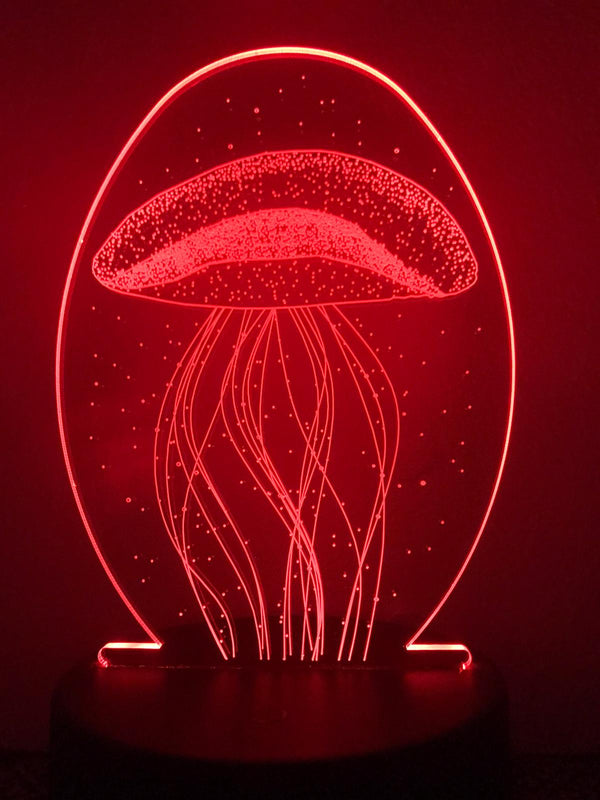 Nachtlamp Kwal. Tafelnachtlamp Kwal. Mooie sfeerlamp. 3D Illusie nachtlamp 7-kleurig