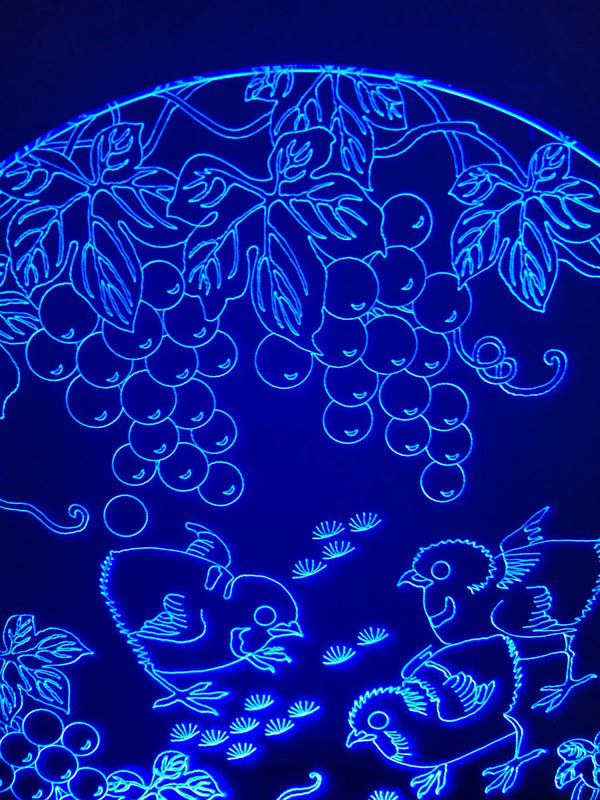 Nachtlampje 7-kleurig. Leuke nachtlamp/ mood lamp. Lamp druiven en volgels.
