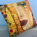 Gustav Klimt kussenhoes. Stevige kussenhoes Gustaf Klimt Gouden Tranen en De Kus. Golden Tears sierkussenhoes 45x45