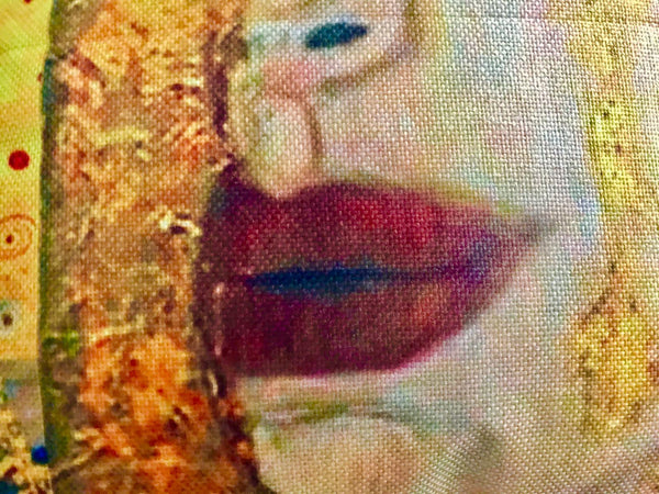Gustav Klimt kussenhoes. Stevige kussenhoes Gustaf Klimt Gouden Tranen en De Kus. Golden Tears sierkussenhoes 45x45