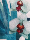 Kussenhoes creme groene bladeren en paarse bloemen. Orgideeën kussenhoes 45x45
