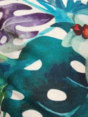 Kussenhoes creme groene bladeren en paarse bloemen. Orgideeën kussenhoes 45x45