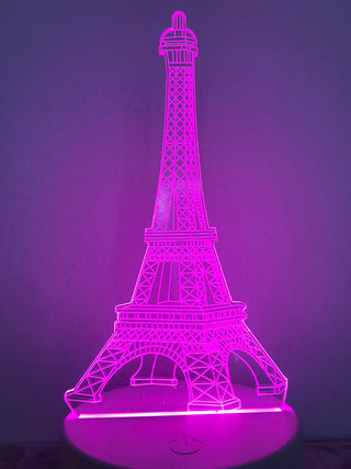 Nachtlamp Eiffeltoren. Romantische nachtlamp. Leuke Tafelnachtlamp Parijs Eiffeltoren. Mood lamp multicolor.