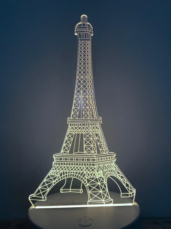 Nachtlamp Eiffeltoren. Romantische nachtlamp. Leuke Tafelnachtlamp Parijs Eiffeltoren. Mood lamp multicolor.