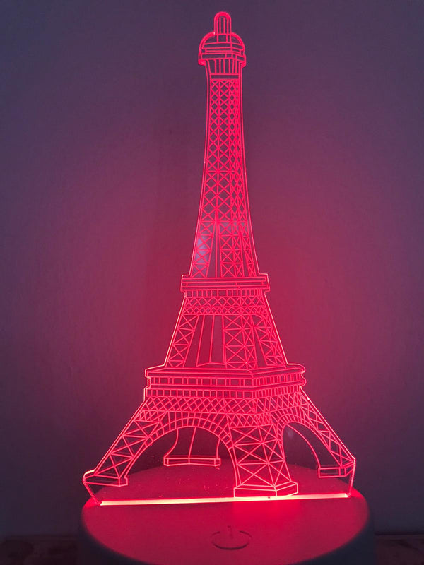 Nachtlamp Eiffeltoren. Romantische nachtlamp. Leuke Tafelnachtlamp Parijs Eiffeltoren. Mood lamp multicolor.