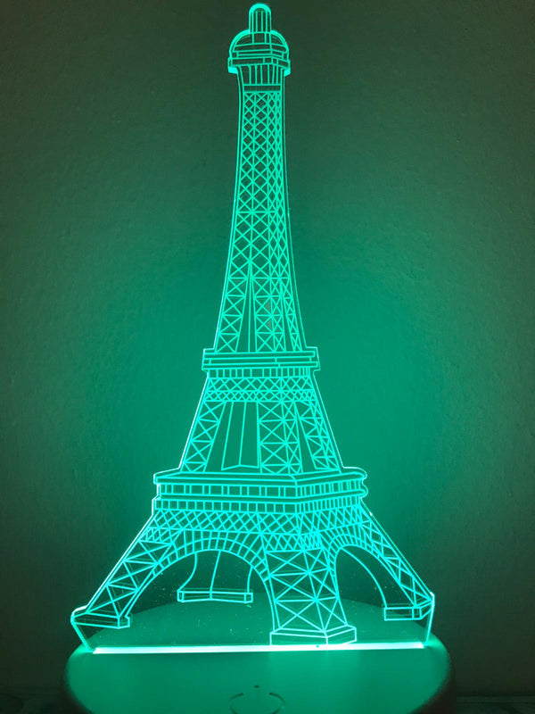 Nachtlamp Eiffeltoren. Romantische nachtlamp. Leuke Tafelnachtlamp Parijs Eiffeltoren. Mood lamp multicolor.