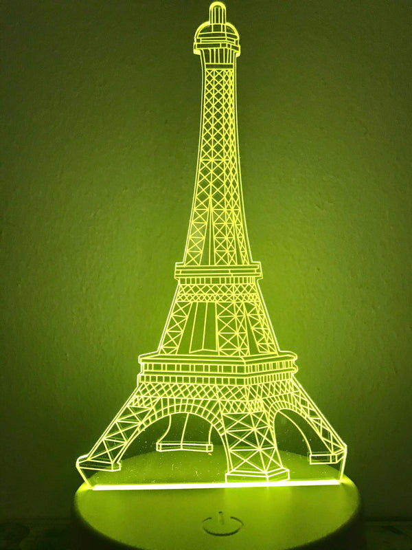 Nachtlamp Eiffeltoren. Romantische nachtlamp. Leuke Tafelnachtlamp Parijs Eiffeltoren. Mood lamp multicolor.