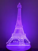 Nachtlamp Eiffeltoren. Romantische nachtlamp. Leuke Tafelnachtlamp Parijs Eiffeltoren. Mood lamp multicolor.