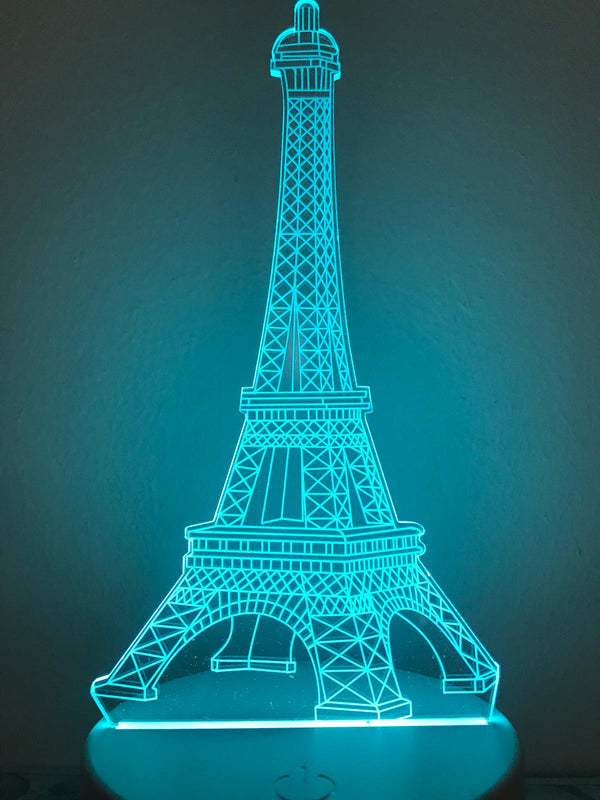 Nachtlamp Eiffeltoren. Romantische nachtlamp. Leuke Tafelnachtlamp Parijs Eiffeltoren. Mood lamp multicolor.