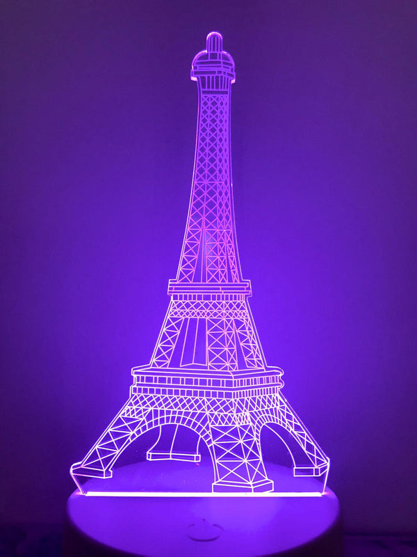 Nachtlamp Eiffeltoren. Romantische nachtlamp. Leuke Tafelnachtlamp Parijs Eiffeltoren. Mood lamp multicolor.