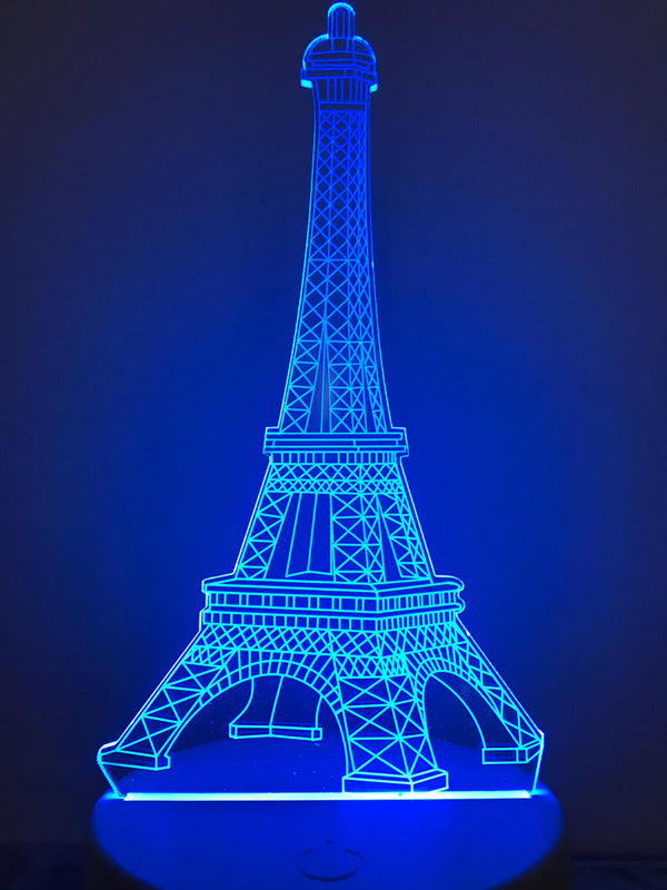 Nachtlamp Eiffeltoren. Romantische nachtlamp. Leuke Tafelnachtlamp Parijs Eiffeltoren. Mood lamp multicolor.